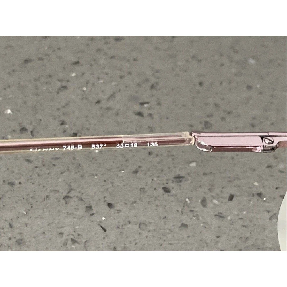 Genny Italy 748-B 5371 53-18-135 Pink Metal Half Rim Eyeglasses Frames ONLY